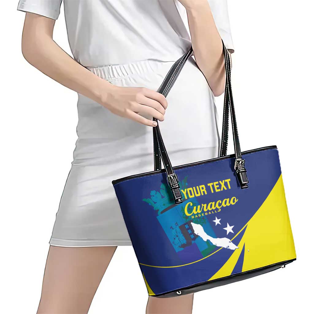 Custom Baseball Curacao Leather Tote Bag Go Champions Korsou Curve Vibes - Wonder Print Shop