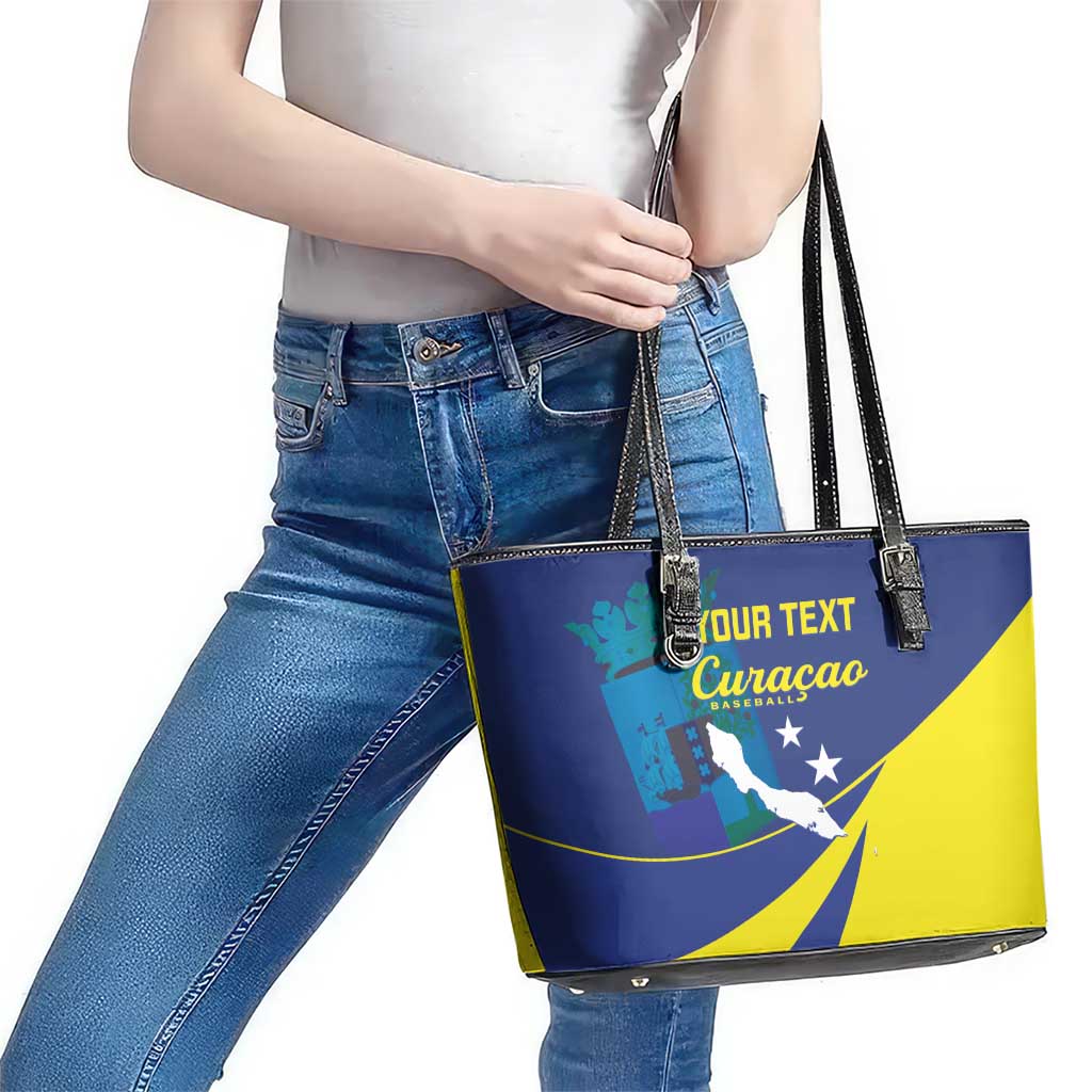 Custom Baseball Curacao Leather Tote Bag Go Champions Korsou Curve Vibes - Wonder Print Shop