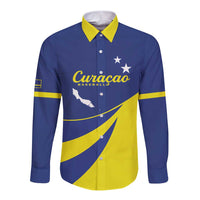 Custom Baseball Curacao Long Sleeve Button Shirt Go Champions Korsou Curve Vibes - Wonder Print Shop