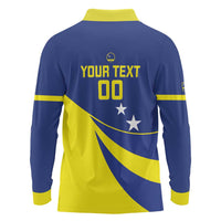 Custom Baseball Curacao Long Sleeve Polo Shirt Go Champions Korsou Curve Vibes - Wonder Print Shop