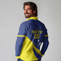 Custom Baseball Curacao Long Sleeve Polo Shirt Go Champions Korsou Curve Vibes - Wonder Print Shop