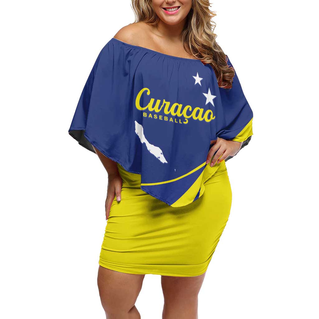 Custom Baseball Curacao Off Shoulder Short Dress Go Champions Korsou Curve Vibes - Wonder Print Shop