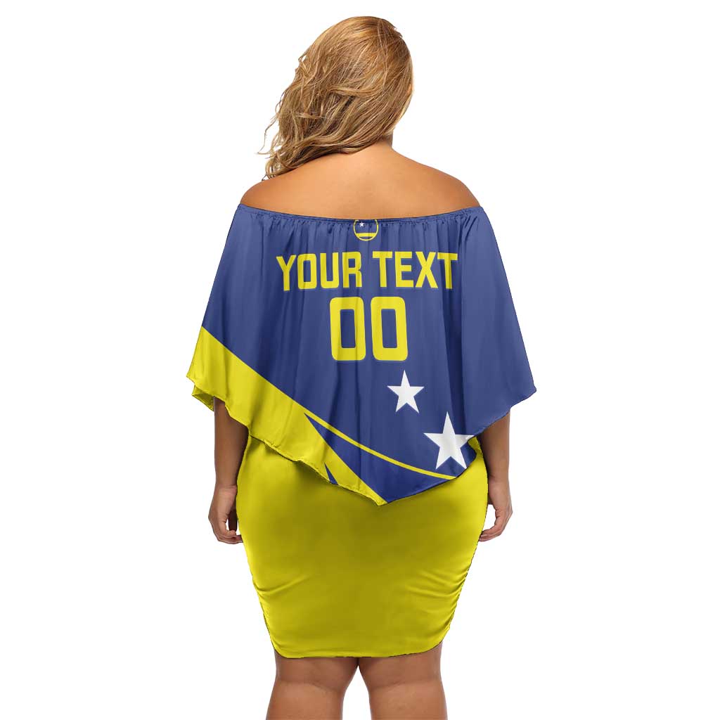 Custom Baseball Curacao Off Shoulder Short Dress Go Champions Korsou Curve Vibes - Wonder Print Shop