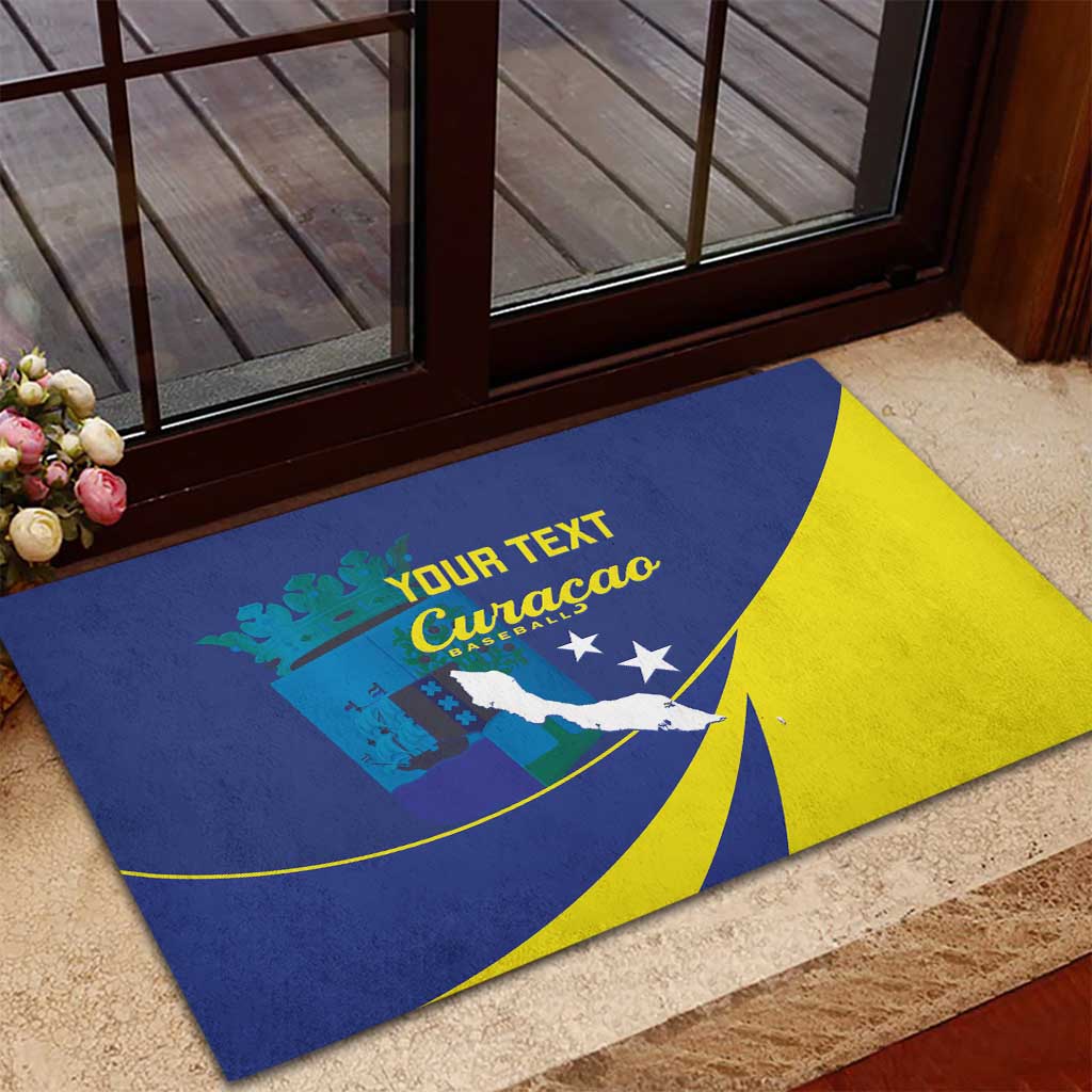 Custom Baseball Curacao Rubber Doormat Go Champions Korsou Curve Vibes - Wonder Print Shop