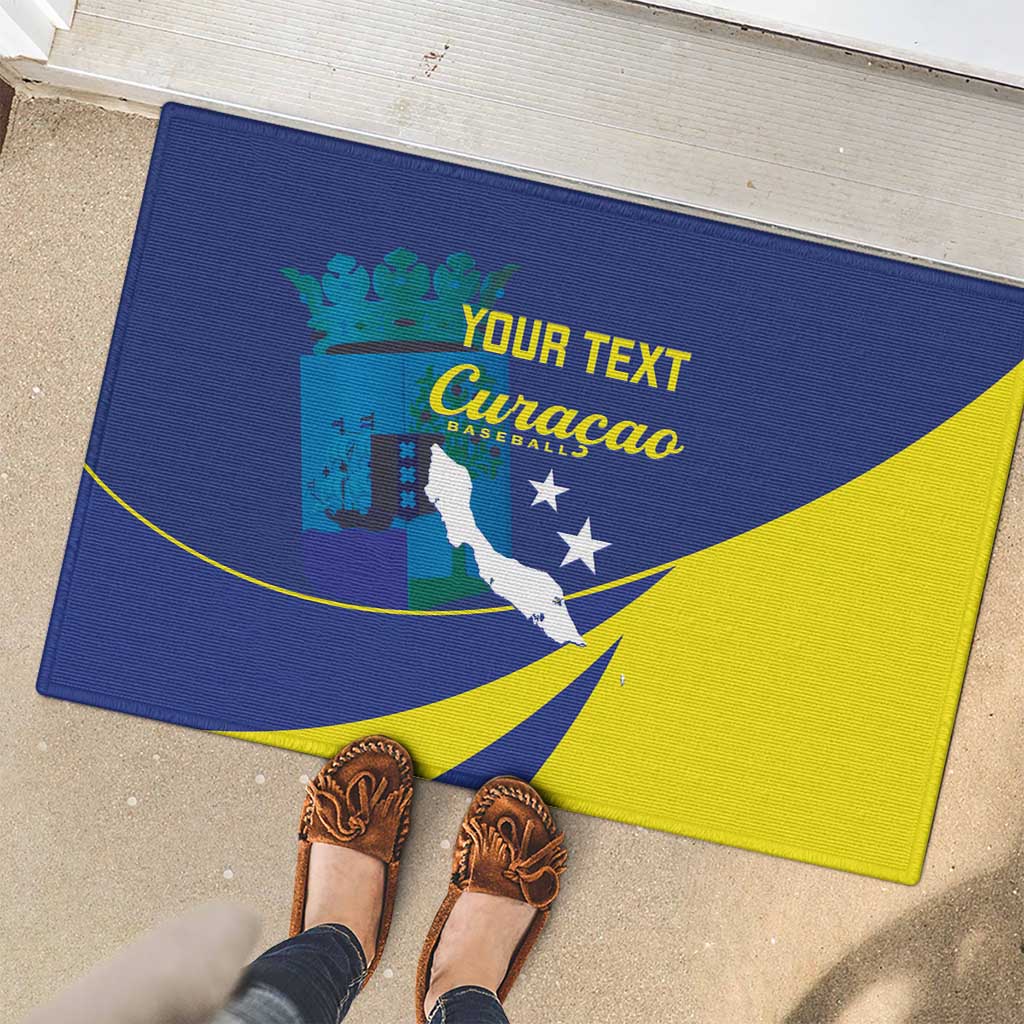 Custom Baseball Curacao Rubber Doormat Go Champions Korsou Curve Vibes - Wonder Print Shop