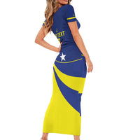 Custom Baseball Curacao Short Sleeve Bodycon Dress Go Champions Korsou Curve Vibes - Wonder Print Shop