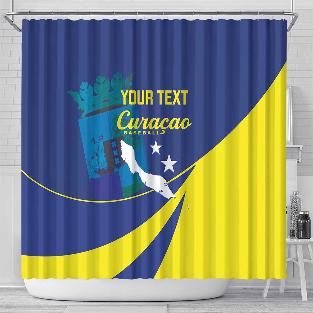Custom Baseball Curacao Shower Curtain Go Champions Korsou Curve Vibes - Wonder Print Shop