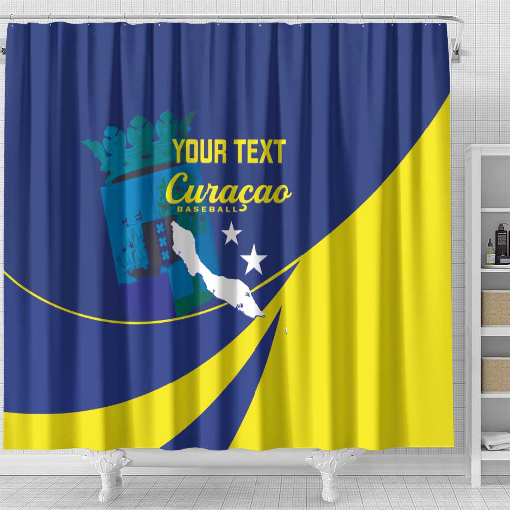 Custom Baseball Curacao Shower Curtain Go Champions Korsou Curve Vibes - Wonder Print Shop