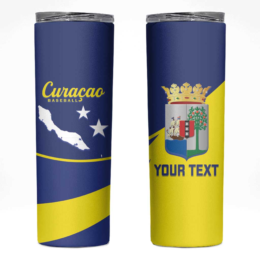 Custom Baseball Curacao Skinny Tumbler Go Champions Korsou Curve Vibes - Wonder Print Shop