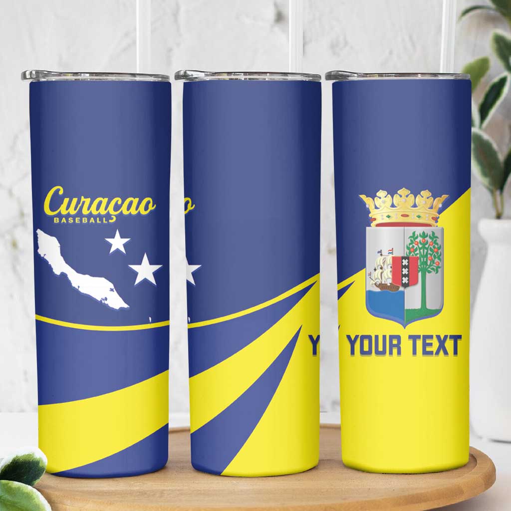 Custom Baseball Curacao Skinny Tumbler Go Champions Korsou Curve Vibes - Wonder Print Shop