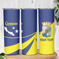 Custom Baseball Curacao Skinny Tumbler Go Champions Korsou Curve Vibes - Wonder Print Shop