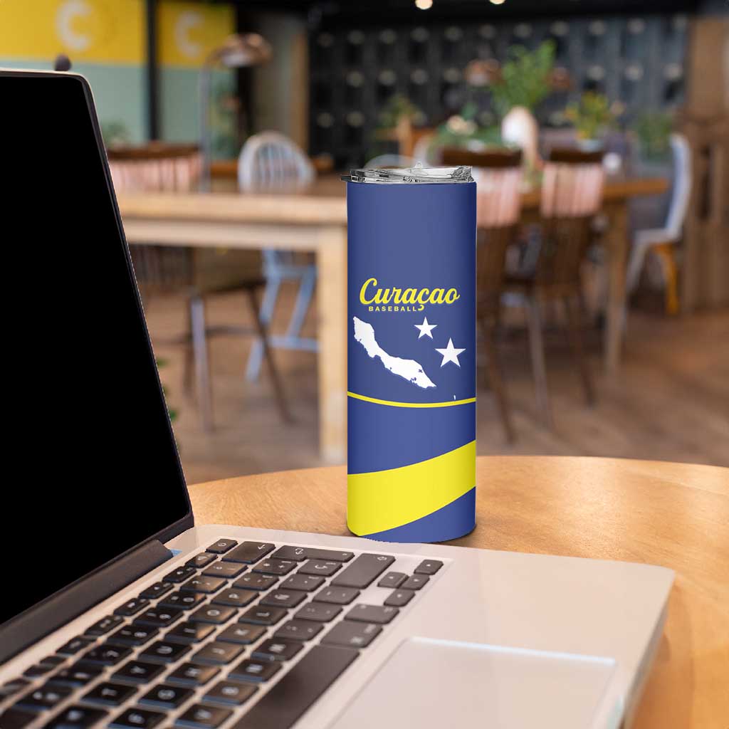 Custom Baseball Curacao Skinny Tumbler Go Champions Korsou Curve Vibes - Wonder Print Shop