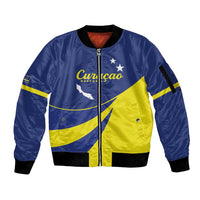 Custom Baseball Curacao Sleeve Zip Bomber Jacket Go Champions Korsou Curve Vibes - Wonder Print Shop