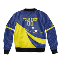 Custom Baseball Curacao Sleeve Zip Bomber Jacket Go Champions Korsou Curve Vibes - Wonder Print Shop