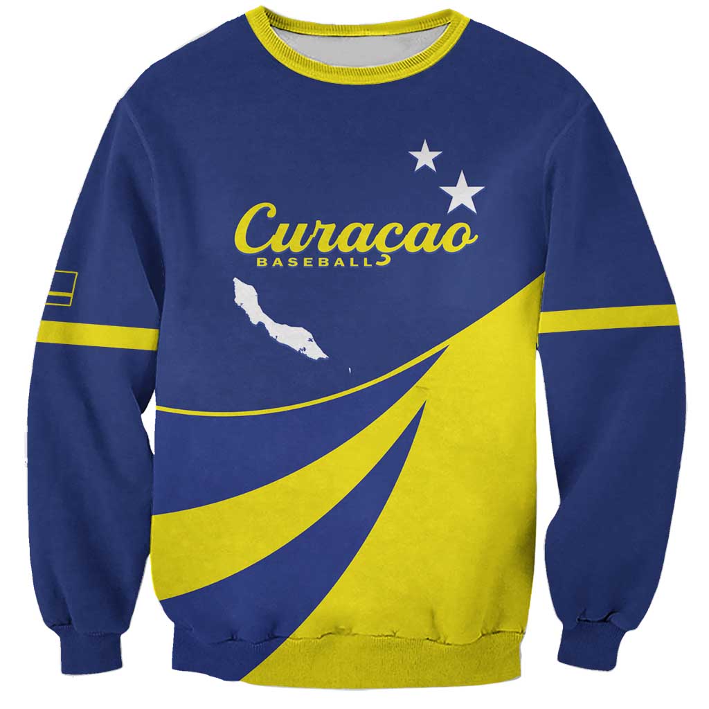 Custom Baseball Curacao Sweatshirt Go Champions Korsou Curve Vibes - Wonder Print Shop