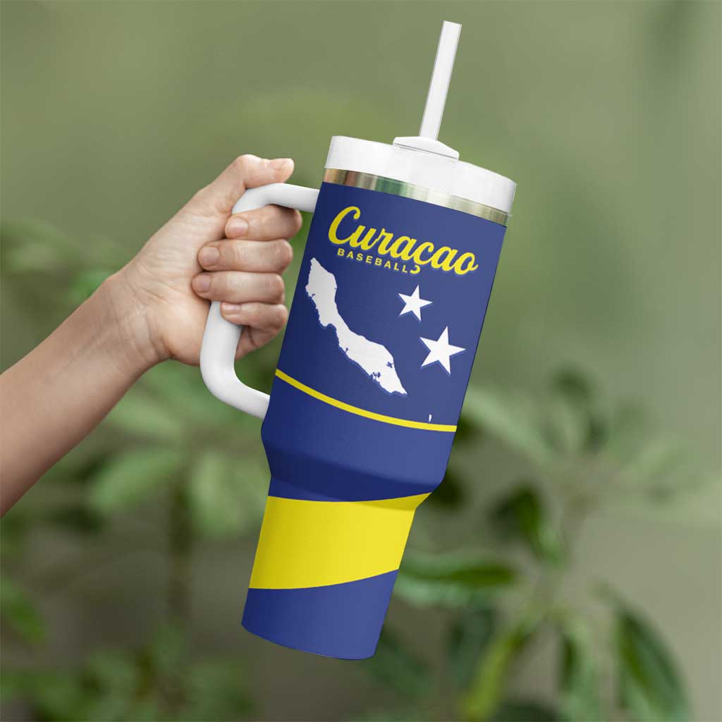 Custom Baseball Curacao Tumbler With Handle Go Champions Korsou Curve Vibes - Wonder Print Shop