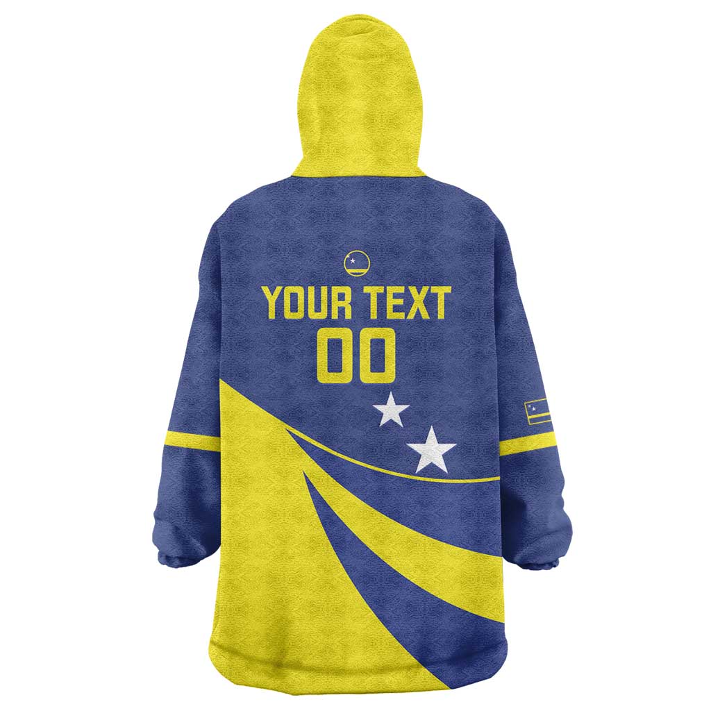 Custom Baseball Curacao Wearable Blanket Hoodie Go Champions Korsou Curve Vibes - Wonder Print Shop
