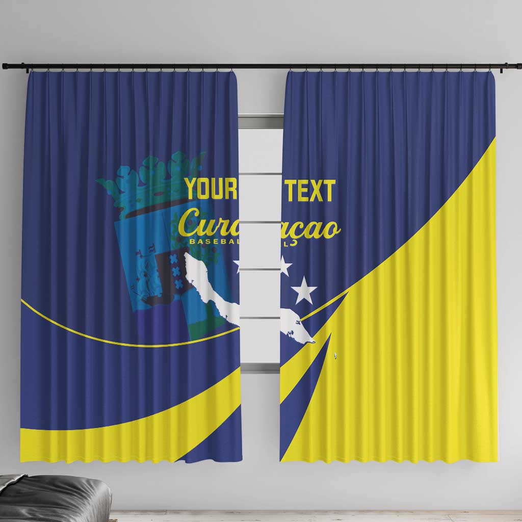Custom Baseball Curacao Window Curtain Go Champions Korsou Curve Vibes - Wonder Print Shop
