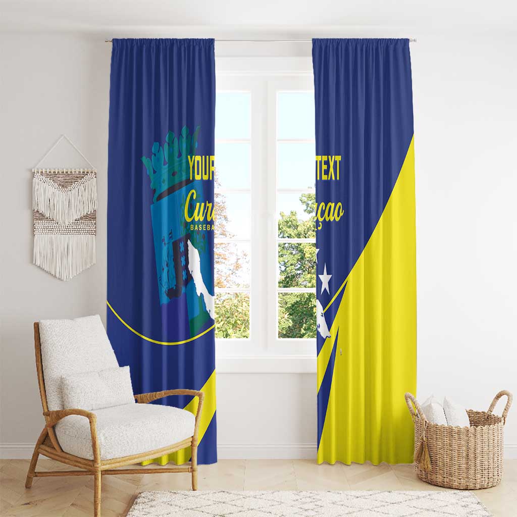 Custom Baseball Curacao Window Curtain Go Champions Korsou Curve Vibes - Wonder Print Shop