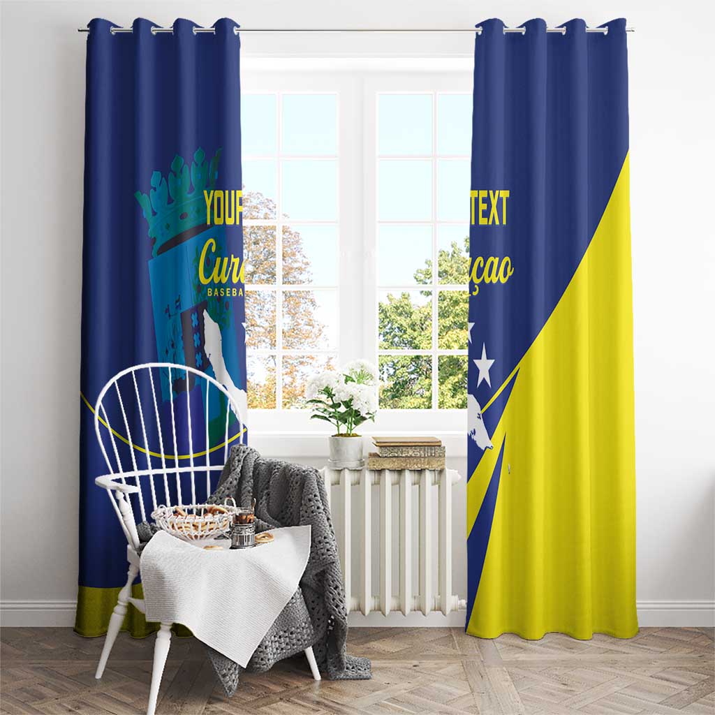 Custom Baseball Curacao Window Curtain Go Champions Korsou Curve Vibes - Wonder Print Shop