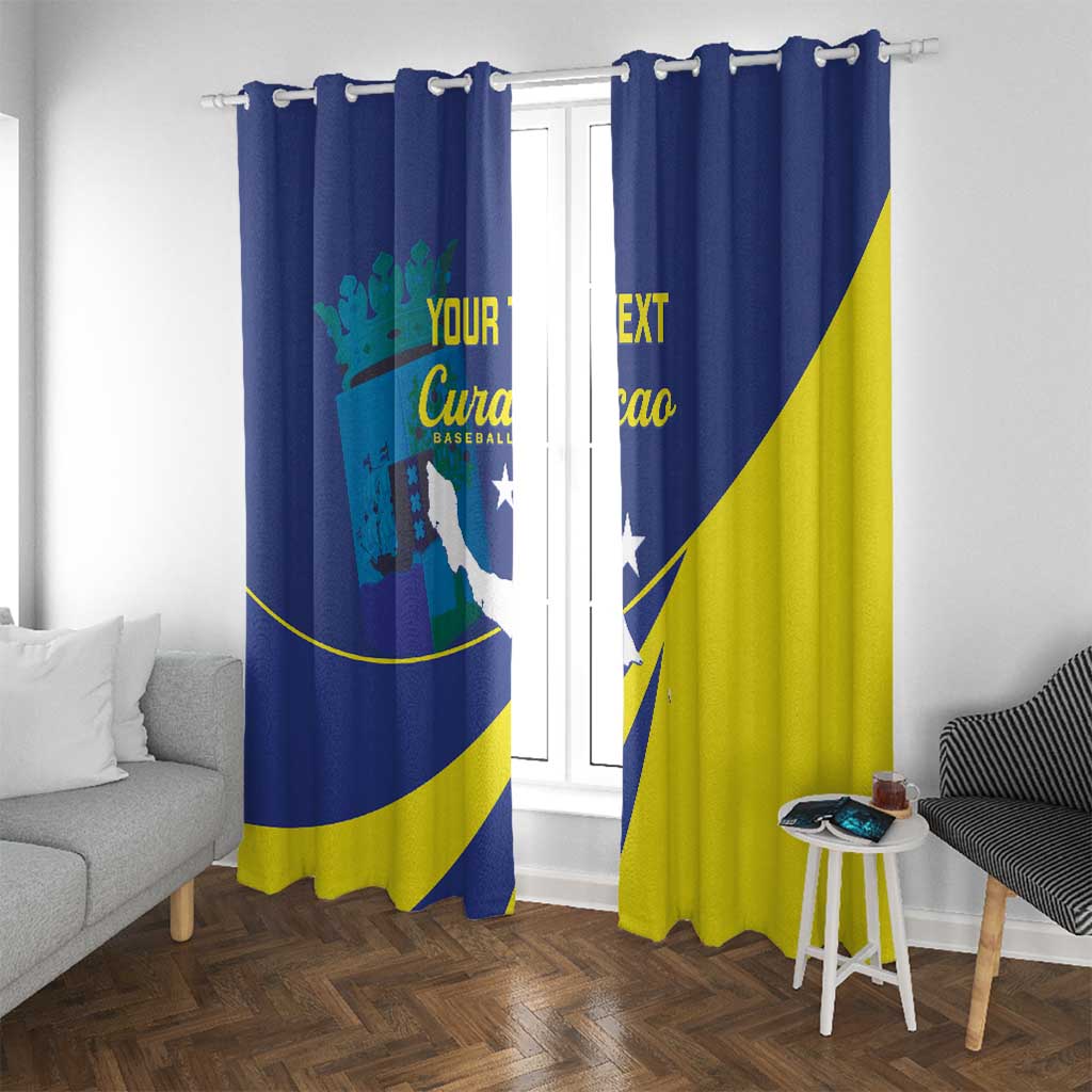 Custom Baseball Curacao Window Curtain Go Champions Korsou Curve Vibes - Wonder Print Shop