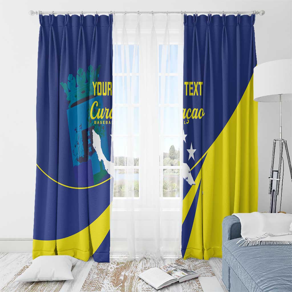 Custom Baseball Curacao Window Curtain Go Champions Korsou Curve Vibes - Wonder Print Shop