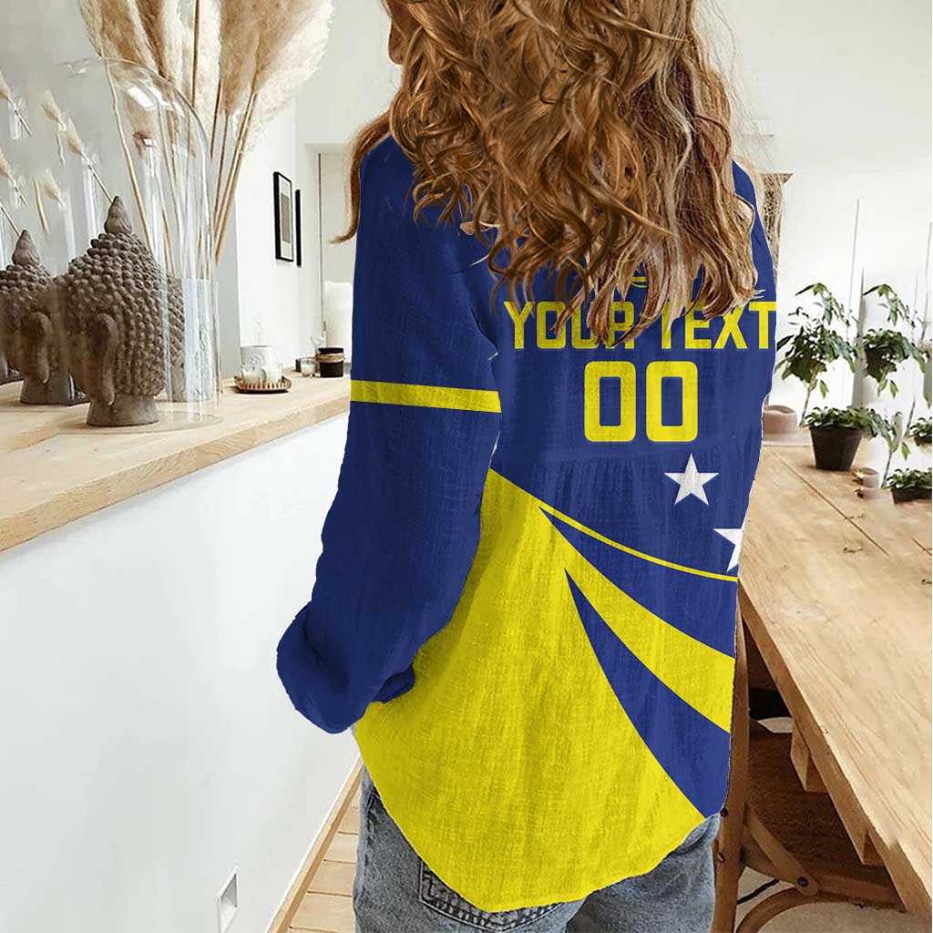 Custom Baseball Curacao Women Casual Shirt Go Champions Korsou Curve Vibes - Wonder Print Shop