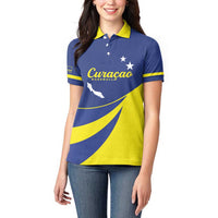Custom Baseball Curacao Women Polo Shirt Go Champions Korsou Curve Vibes - Wonder Print Shop