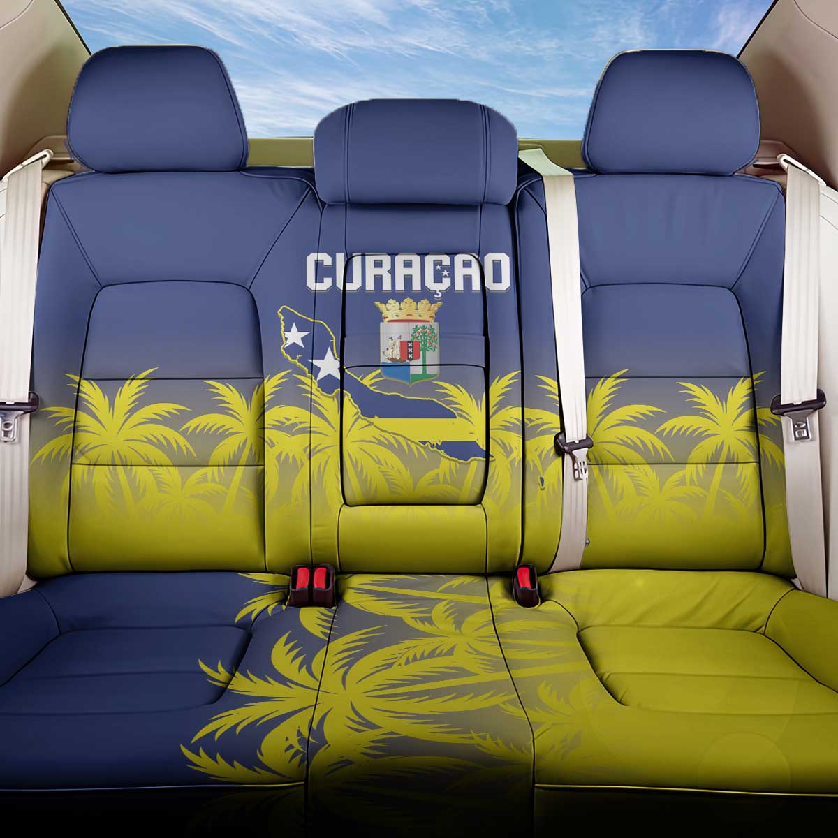Baseball Curacao Back Car Seat Cover 2025 Korsou de Palmbomen - Wonder Print Shop