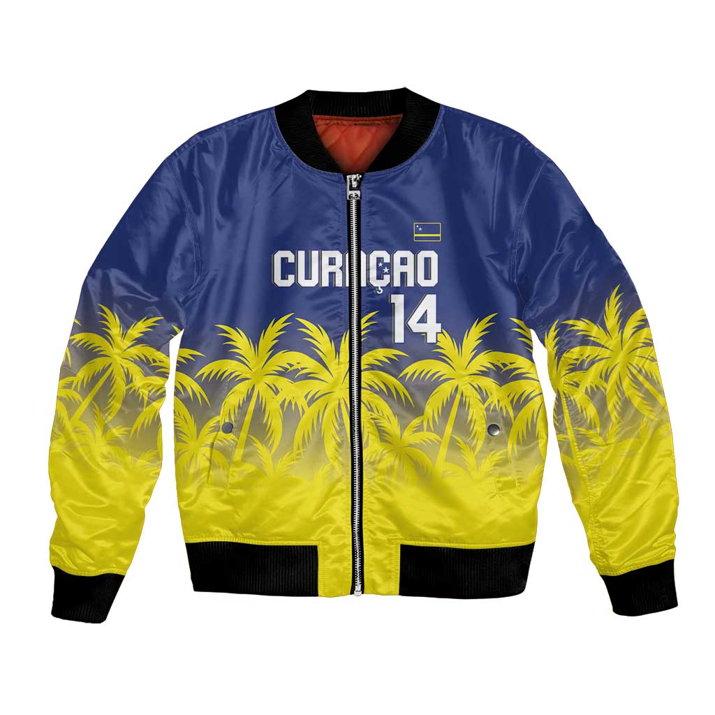 Custom Baseball Curacao Bomber Jacket 2025 Korsou de Palmbomen - Wonder Print Shop