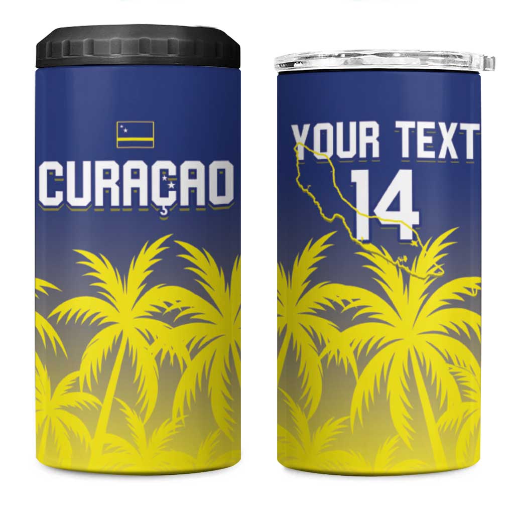 Custom Baseball Curacao 4 in 1 Can Cooler Tumbler 2025 Korsou de Palmbomen - Wonder Print Shop