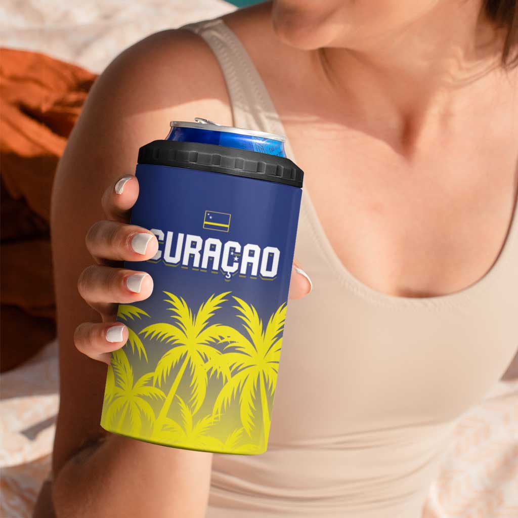 Custom Baseball Curacao 4 in 1 Can Cooler Tumbler 2025 Korsou de Palmbomen - Wonder Print Shop