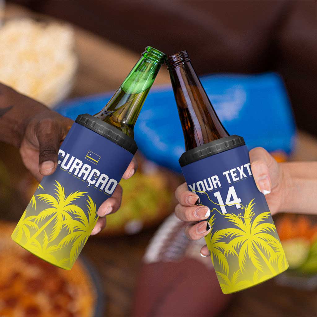 Custom Baseball Curacao 4 in 1 Can Cooler Tumbler 2025 Korsou de Palmbomen - Wonder Print Shop