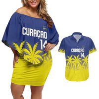 Custom Baseball Curacao Couples Matching Off Shoulder Short Dress and Hawaiian Shirt 2025 Korsou de Palmbomen - Wonder Print Shop