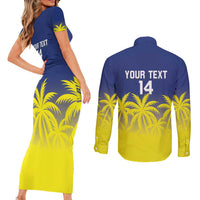 Custom Baseball Curacao Couples Matching Short Sleeve Bodycon Dress and Long Sleeve Button Shirt 2025 Korsou de Palmbomen - Wonder Print Shop