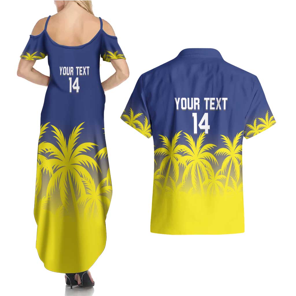 Custom Baseball Curacao Couples Matching Summer Maxi Dress and Hawaiian Shirt 2025 Korsou de Palmbomen - Wonder Print Shop