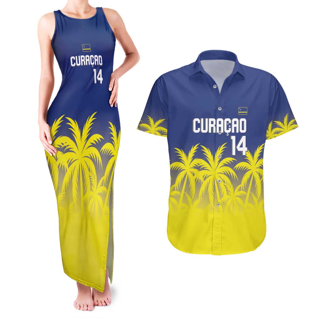 Custom Baseball Curacao Couples Matching Tank Maxi Dress and Hawaiian Shirt 2025 Korsou de Palmbomen - Wonder Print Shop
