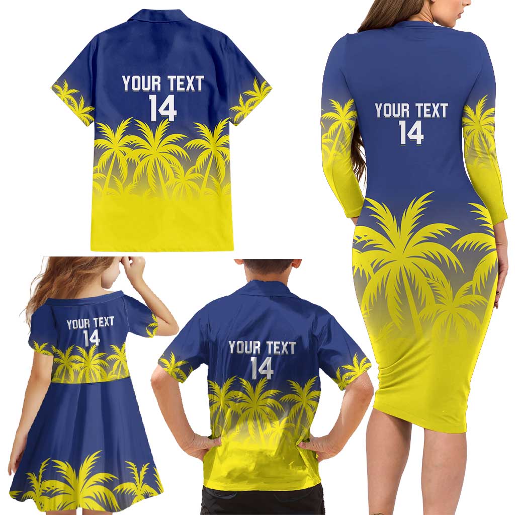 Custom Baseball Curacao Family Matching Long Sleeve Bodycon Dress and Hawaiian Shirt 2025 Korsou de Palmbomen - Wonder Print Shop