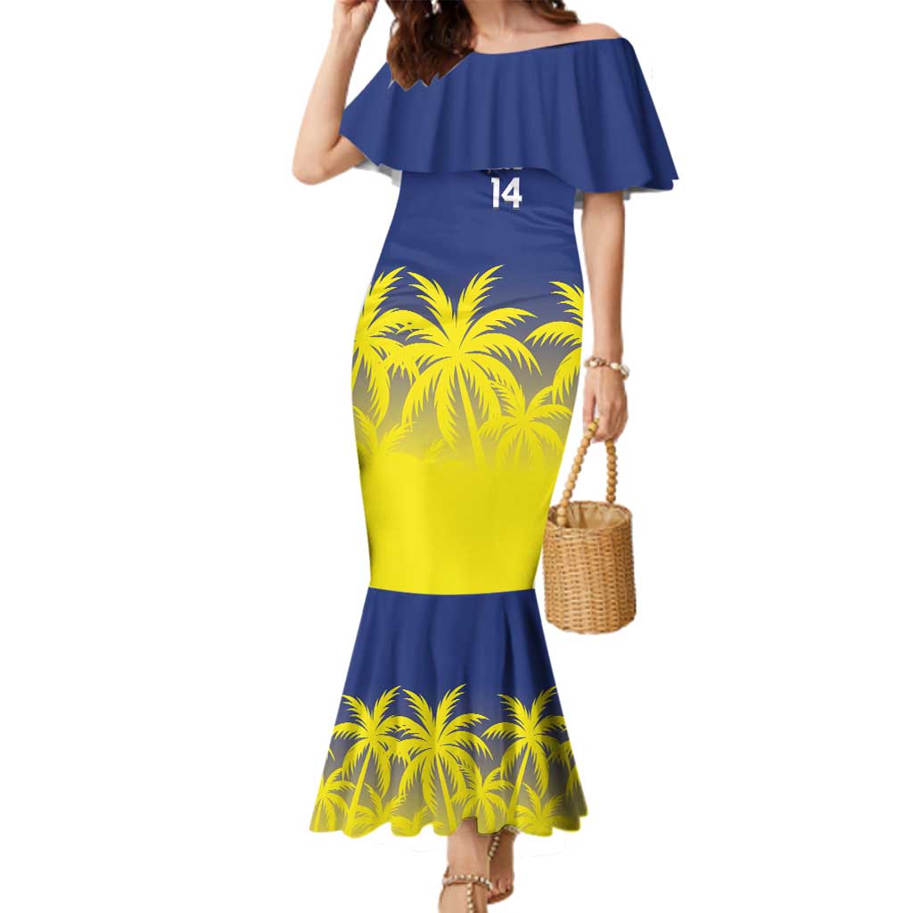 Custom Baseball Curacao Family Matching Mermaid Dress and Hawaiian Shirt 2025 Korsou de Palmbomen - Wonder Print Shop