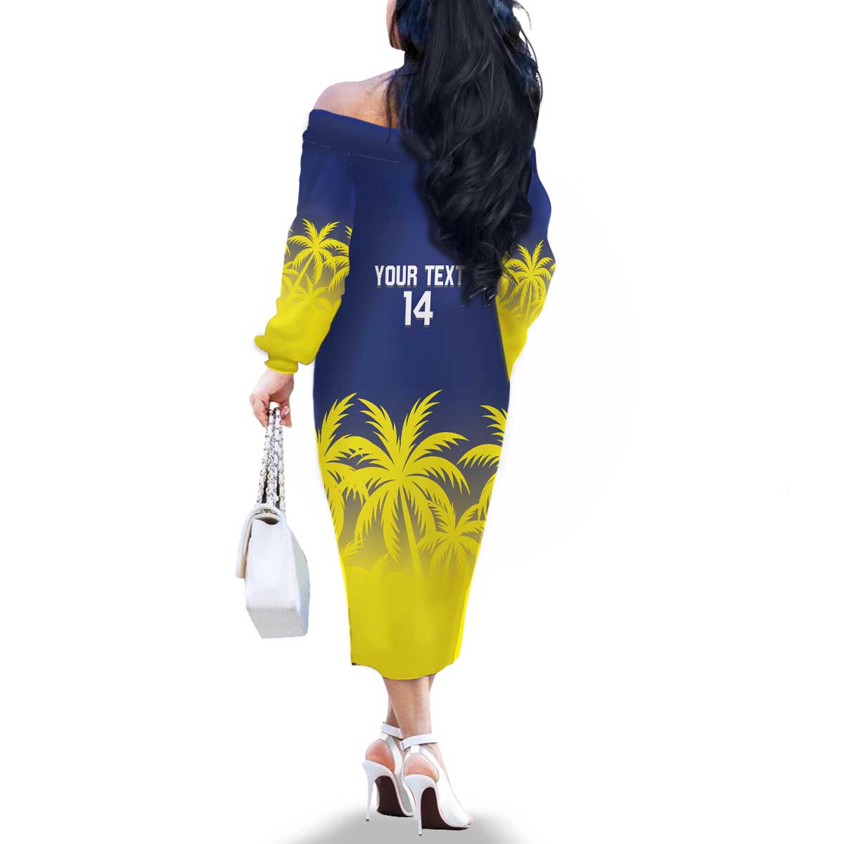 Custom Baseball Curacao Family Matching Off The Shoulder Long Sleeve Dress and Hawaiian Shirt 2025 Korsou de Palmbomen - Wonder Print Shop