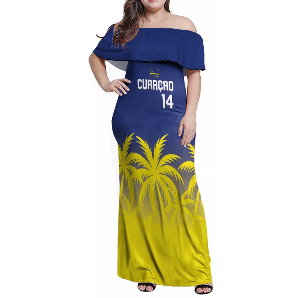 Custom Baseball Curacao Family Matching Off Shoulder Maxi Dress and Hawaiian Shirt 2025 Korsou de Palmbomen - Wonder Print Shop