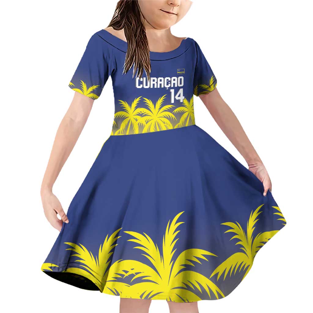 Custom Baseball Curacao Family Matching Off Shoulder Short Dress and Hawaiian Shirt 2025 Korsou de Palmbomen - Wonder Print Shop