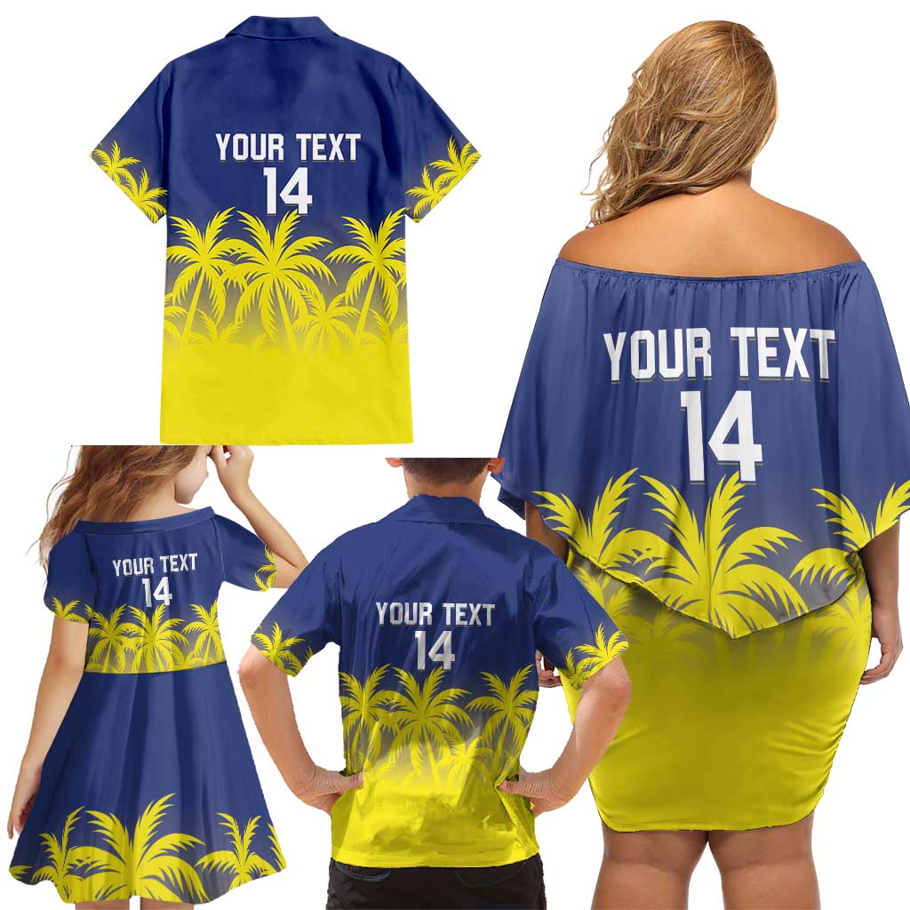 Custom Baseball Curacao Family Matching Off Shoulder Short Dress and Hawaiian Shirt 2025 Korsou de Palmbomen - Wonder Print Shop