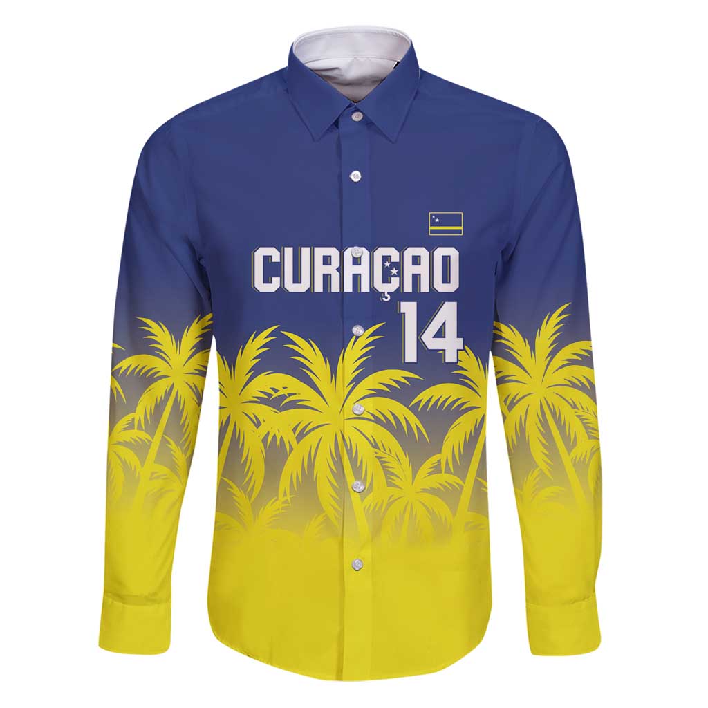 Custom Baseball Curacao Family Matching Puletasi and Hawaiian Shirt 2025 Korsou de Palmbomen - Wonder Print Shop