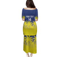 Custom Baseball Curacao Family Matching Puletasi and Hawaiian Shirt 2025 Korsou de Palmbomen - Wonder Print Shop