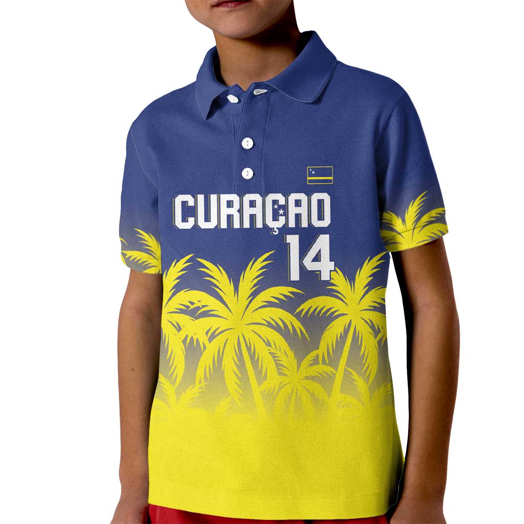 Custom Baseball Curacao Kid Polo Shirt 2025 Korsou de Palmbomen - Wonder Print Shop