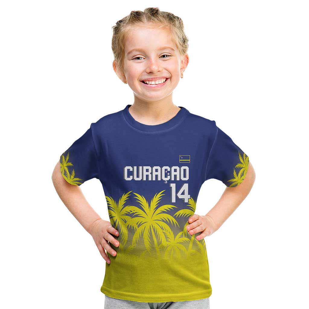 Custom Baseball Curacao Kid T Shirt 2025 Korsou de Palmbomen - Wonder Print Shop