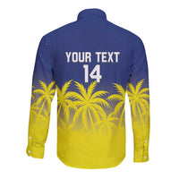 Custom Baseball Curacao Long Sleeve Button Shirt 2025 Korsou de Palmbomen - Wonder Print Shop