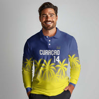 Custom Baseball Curacao Long Sleeve Polo Shirt 2025 Korsou de Palmbomen - Wonder Print Shop