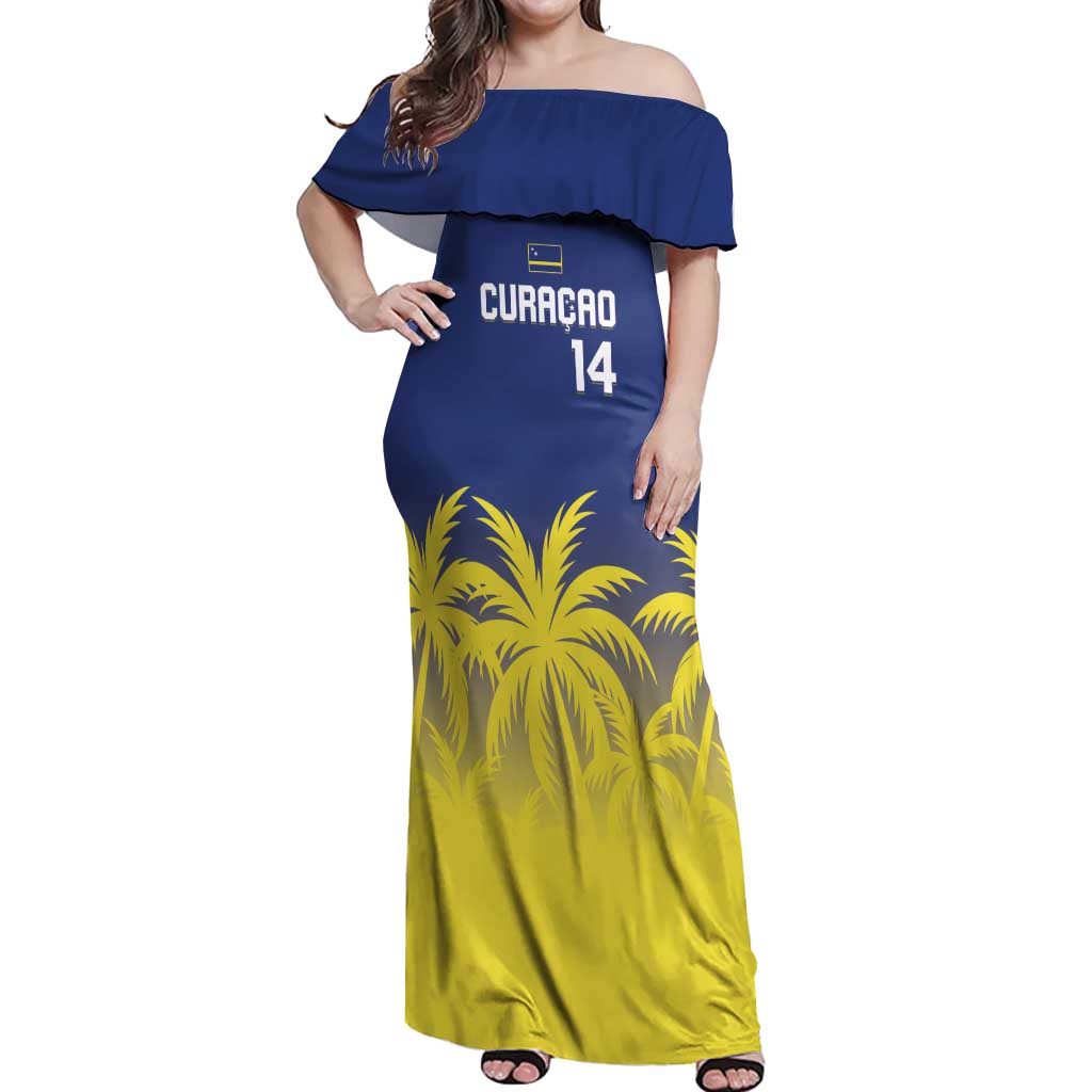 Custom Baseball Curacao Off Shoulder Maxi Dress 2025 Korsou de Palmbomen - Wonder Print Shop